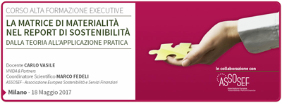 Corso Alta Formazione Executive LA MATRICE DI MATERIALITÀ NEL REPORT DI SOSTENIBILITÀ - Dalla teoria all’applicazione pratica